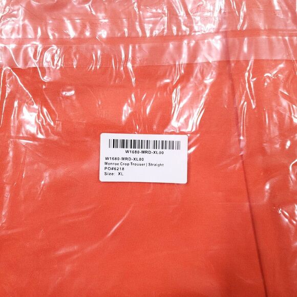 Betabrand Monroe Crop Trouser Straight Orange Dress Pants Size XL Elastic Waist - Picture 9 of 9